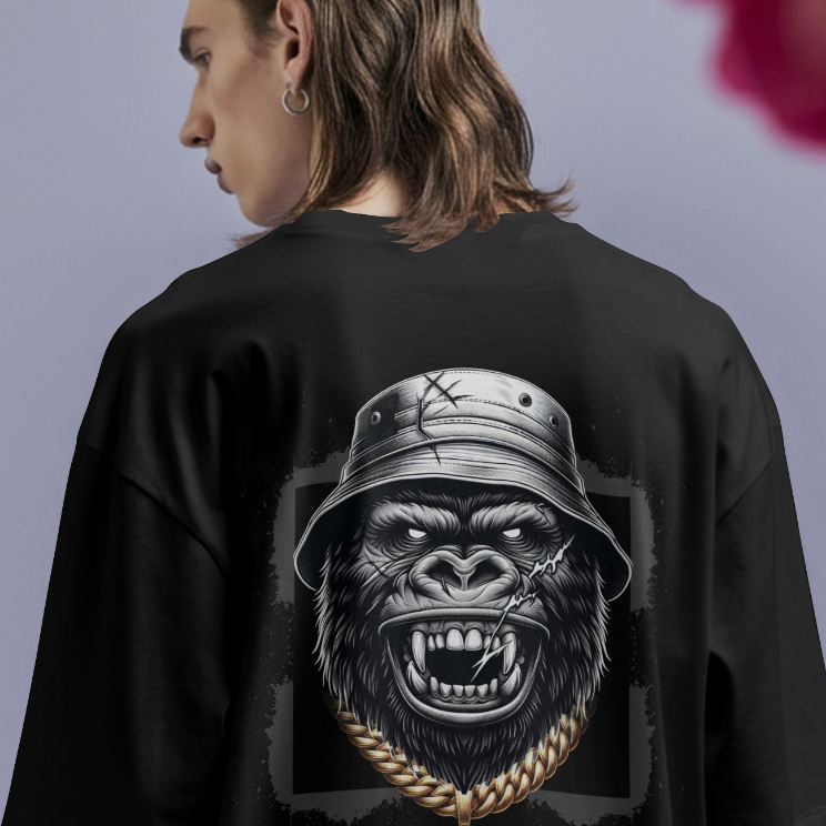 Straight Outta Gorilla Oversized T-Shirt (240 GSM)
